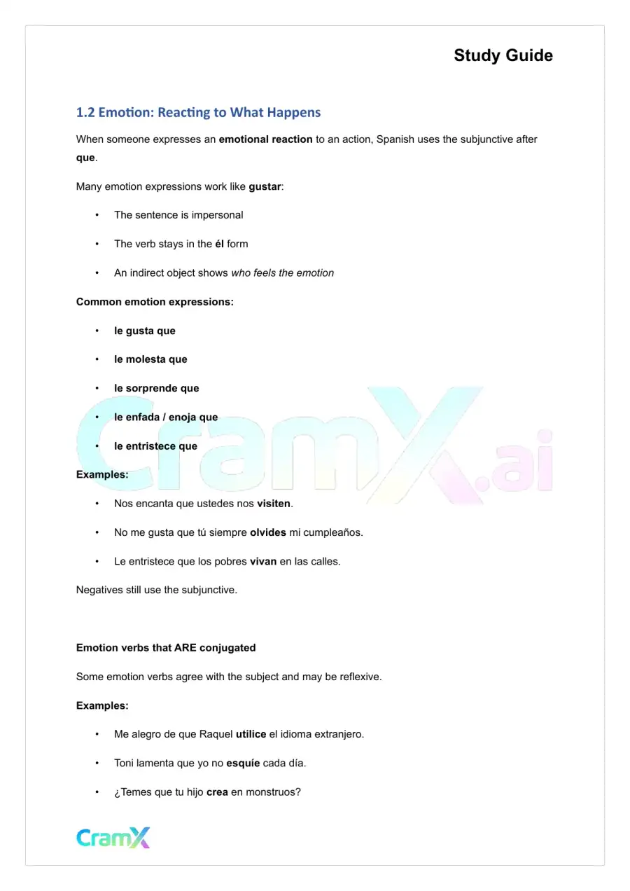 Spanish II - Subjunctive Mood II, page 3