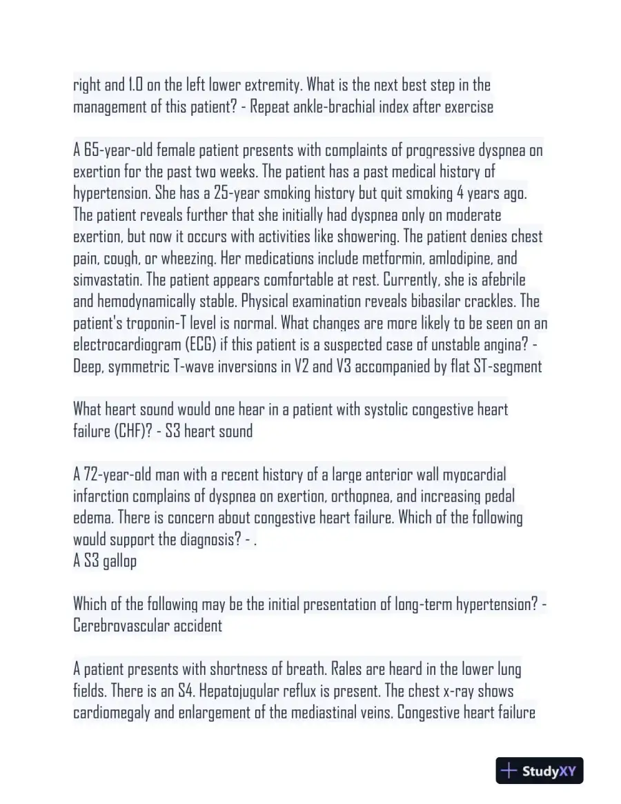 2024 MSN 622 Cardiovascular Final Actual Exam With Answers (79 Solved Questions), page 3
