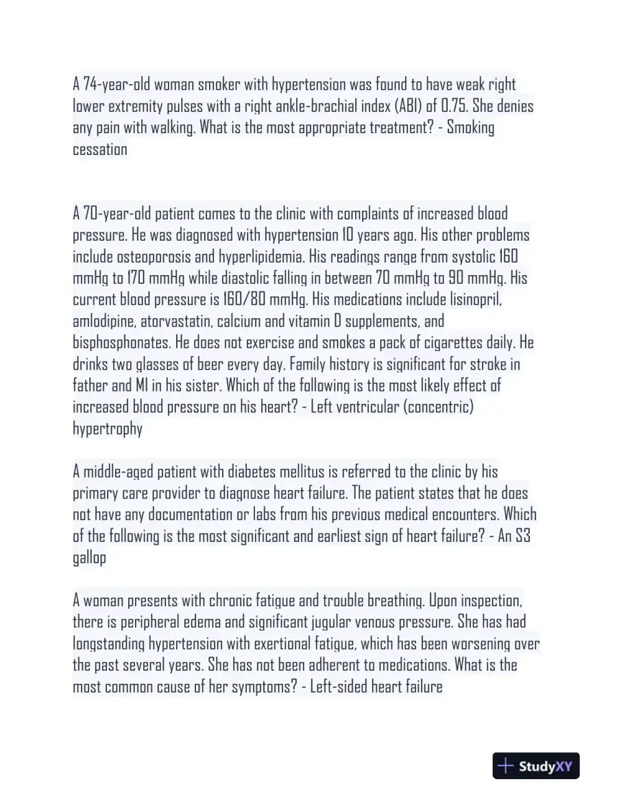 2024 MSN 622 Cardiovascular Final Actual Exam With Answers (79 Solved Questions), page 6