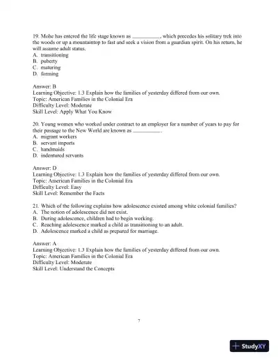 Test Bank for Marriages, Families, and Intimate Relationships, 5th Edition - Page 10 preview image