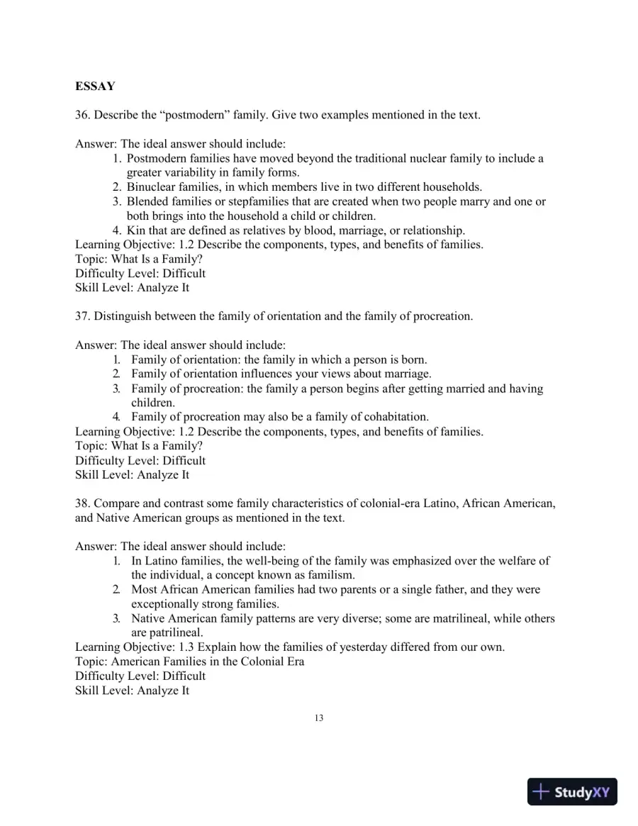 Test Bank for Marriages, Families, and Intimate Relationships, 5th Edition, page 16