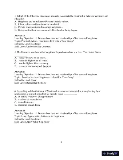 Test Bank for Marriages, Families, and Intimate Relationships, 5th Edition - Page 5 preview image