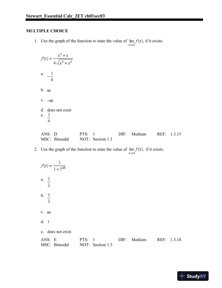 Essential Calculus: Early Transcendentals 2nd Edition Test Bank, page 13