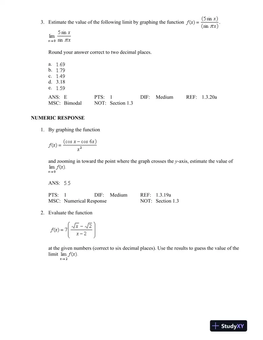 Essential Calculus: Early Transcendentals 2nd Edition Test Bank, page 14