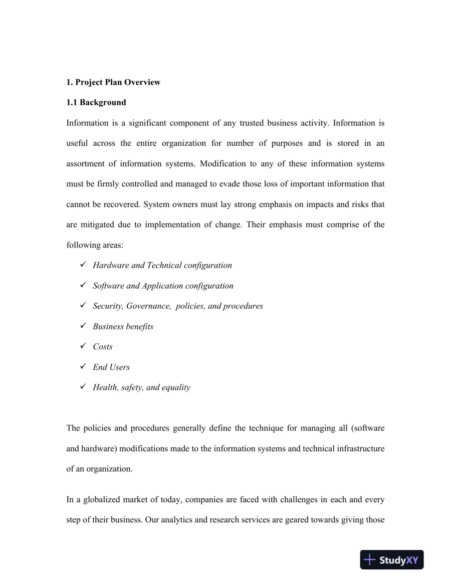 Project Plan for Upgrading Information Systems Infrastructure: Risk Management, Requirements, and Implementation Strategies, page 3