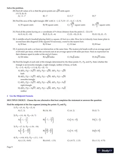 Test Bank for Precalculus Concepts Through Functions, A Right Triangle Approach to Trigonometry, 3rd Edition - Page 10 preview image
