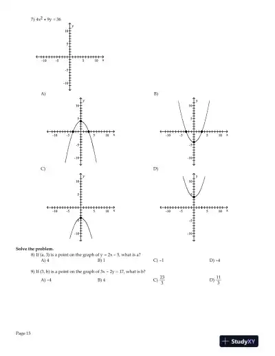 Test Bank for Precalculus Concepts Through Functions, A Right Triangle Approach to Trigonometry, 3rd Edition - Page 16 preview image