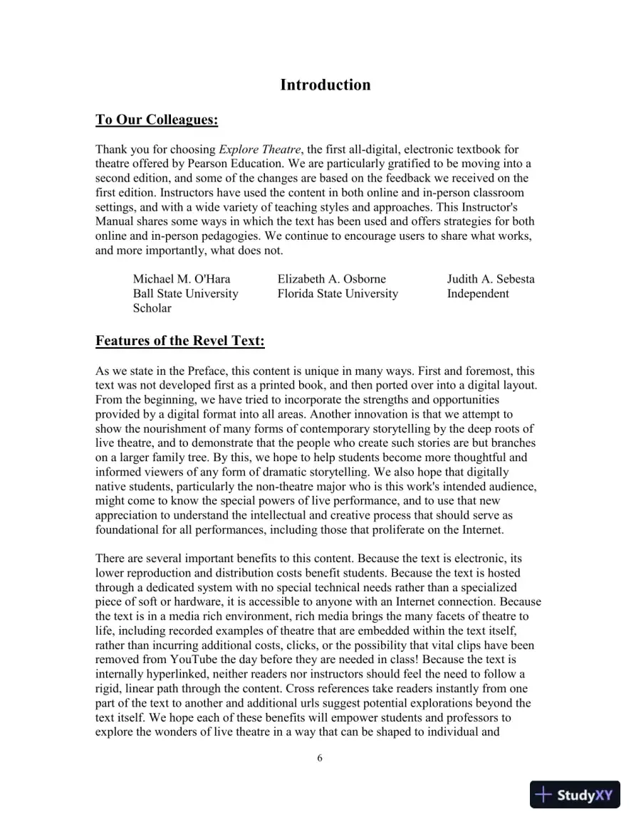 Test Bank for Revel for Explore Theatre: A Backstage Pass, 2nd Edition, page 6