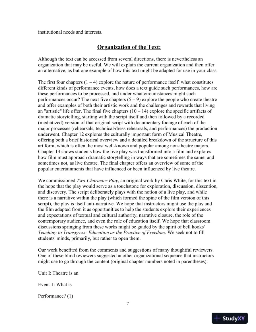Test Bank for Revel for Explore Theatre: A Backstage Pass, 2nd Edition, page 7