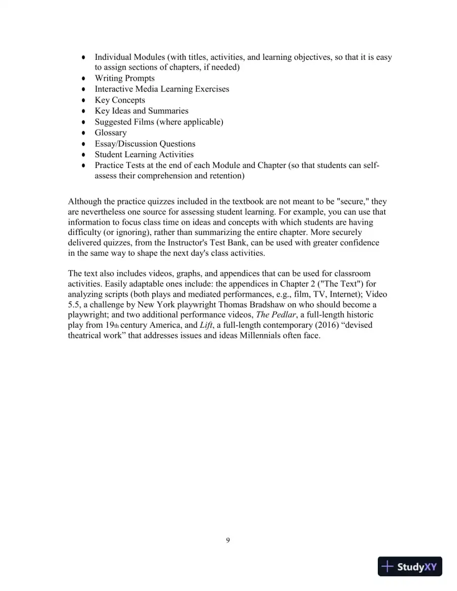 Test Bank for Revel for Explore Theatre: A Backstage Pass, 2nd Edition, page 9