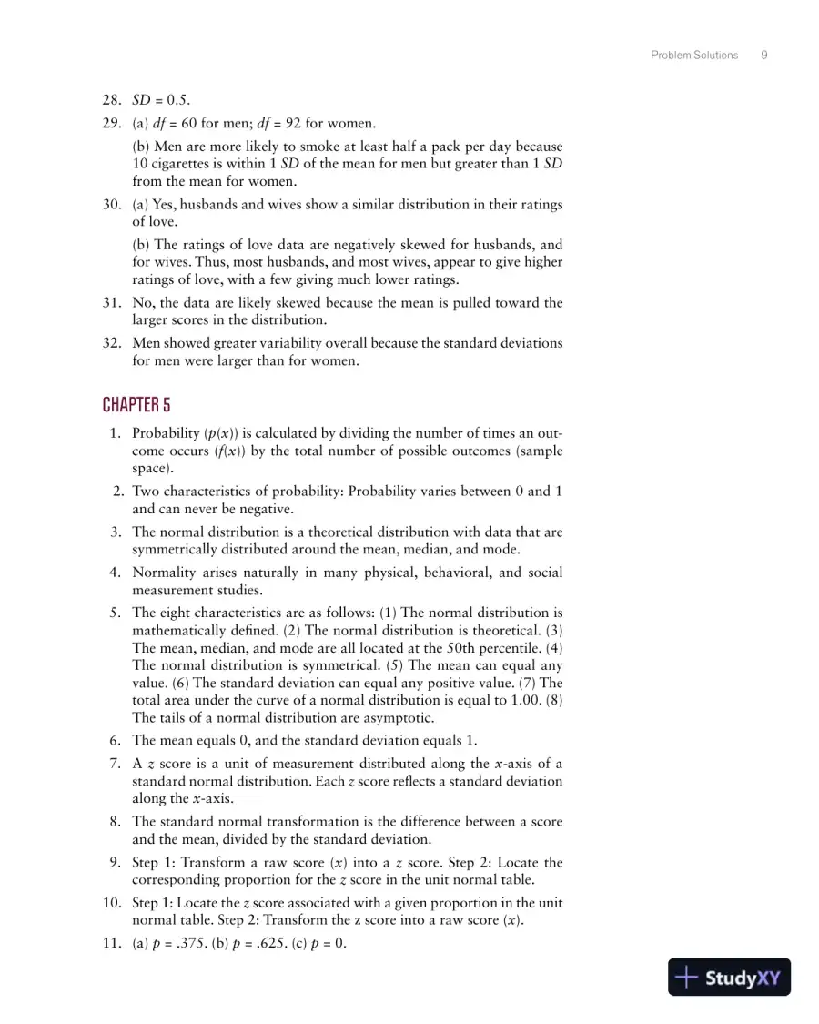 Essential Statistics for the Behavioral Sciences Brief Edition Solution Manual, page 10