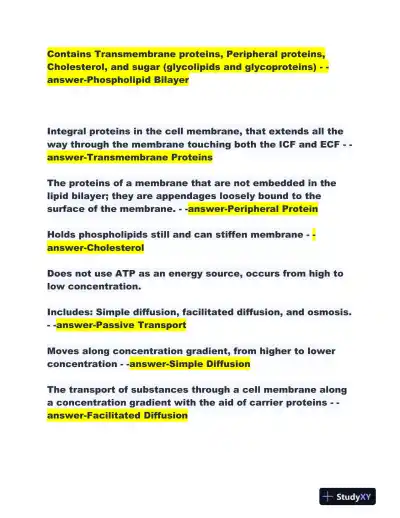 2023-2024 BIO251 Biology Remediation Exam With Answers (85 Solved Questions) - Page 4 preview image
