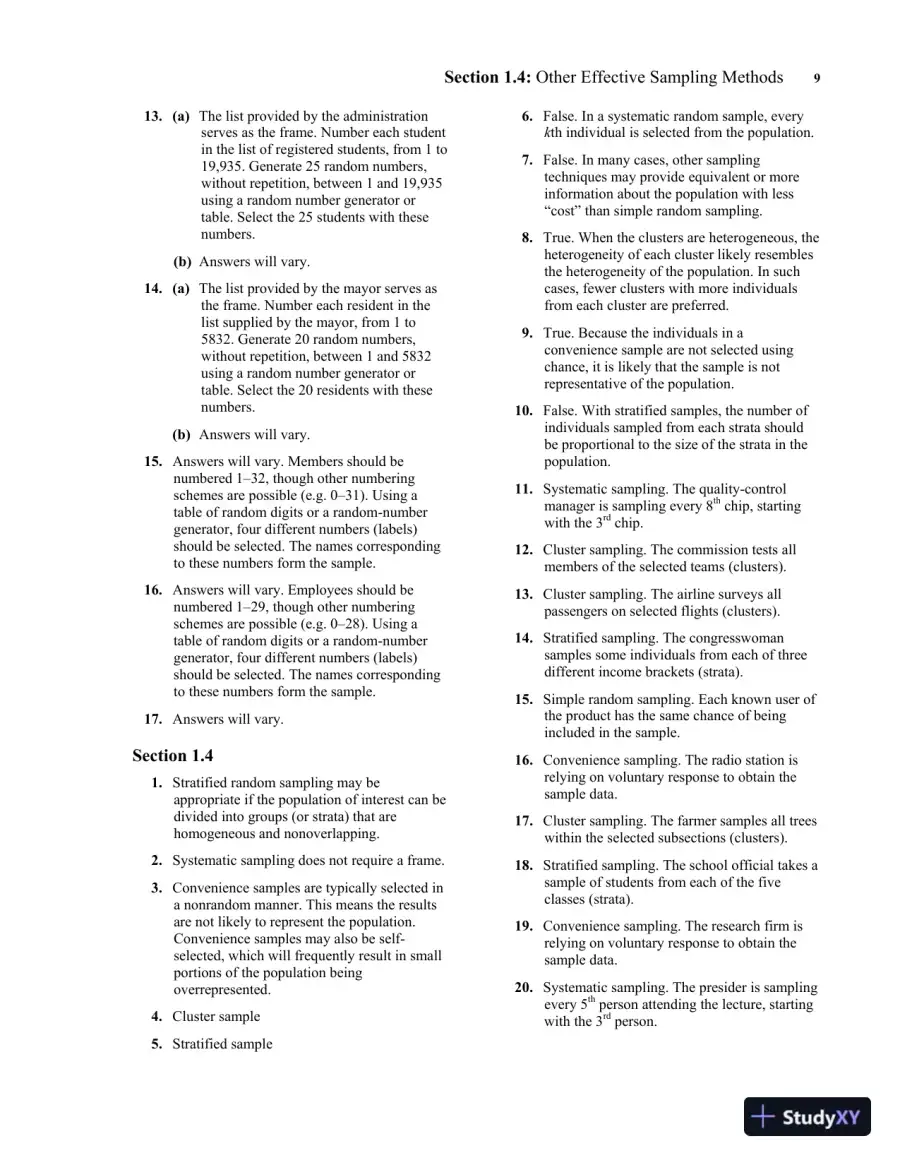 Solution Manual for Fundamentals of Statistics, 6th Edition, page 14