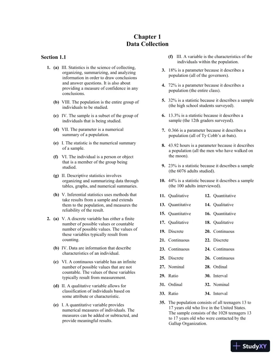 Solution Manual for Fundamentals of Statistics, 6th Edition, page 6