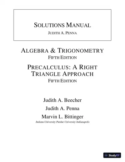 Solution Manual for Algebra and Trigonometry, 5th Edition - Page 1 preview image