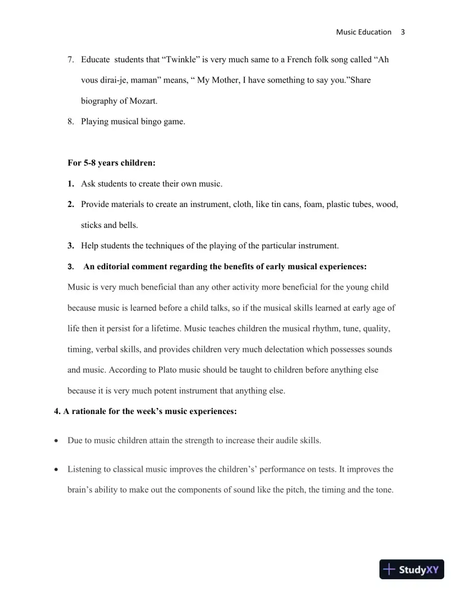 Summer Music Program: A Comprehensive Plan For Early Childhood Musical Education, page 4