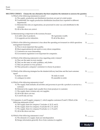 Introduction to Materials Management 8th Edition Test Bank - Page 1 preview image