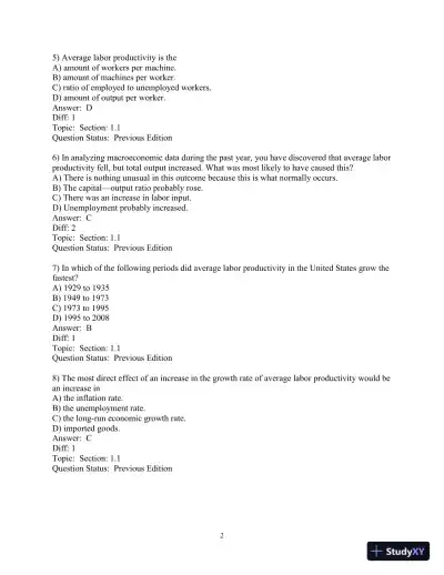 Test Bank for Macroeconomics, 10th Edition - Page 3 preview image