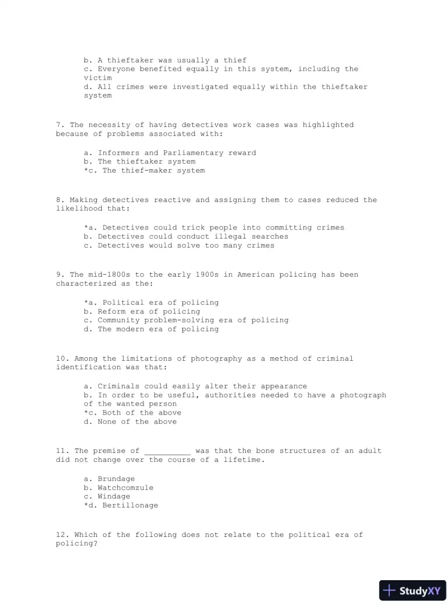 Criminal Investigation Third Edition Test Bank, page 11