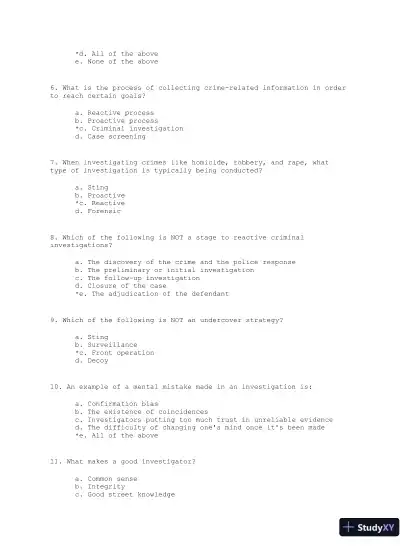 Criminal Investigation Third Edition Test Bank - Page 3 preview image