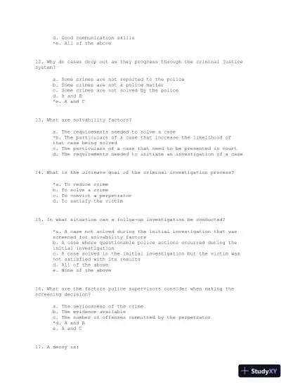 Criminal Investigation Third Edition Test Bank - Page 4 preview image