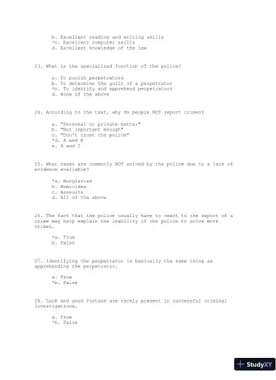 Criminal Investigation Third Edition Test Bank - Page 6 preview image