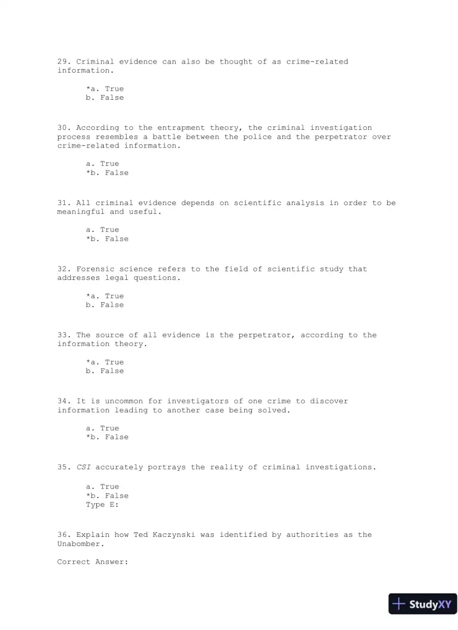 Criminal Investigation Third Edition Test Bank, page 7