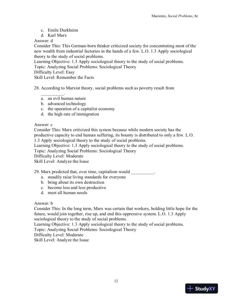 Test Bank for Social Problems, 8th Edition, page 15