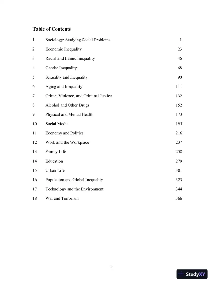 Test Bank for Social Problems, 8th Edition, page 3
