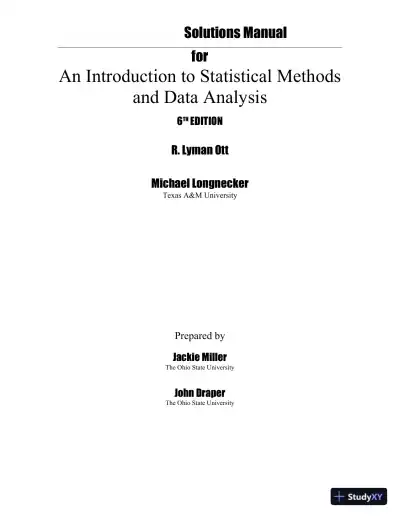 Solution Manual for An Introduction to Statistical Methods and Data Analysis, 6th Edition - Page 1 preview image