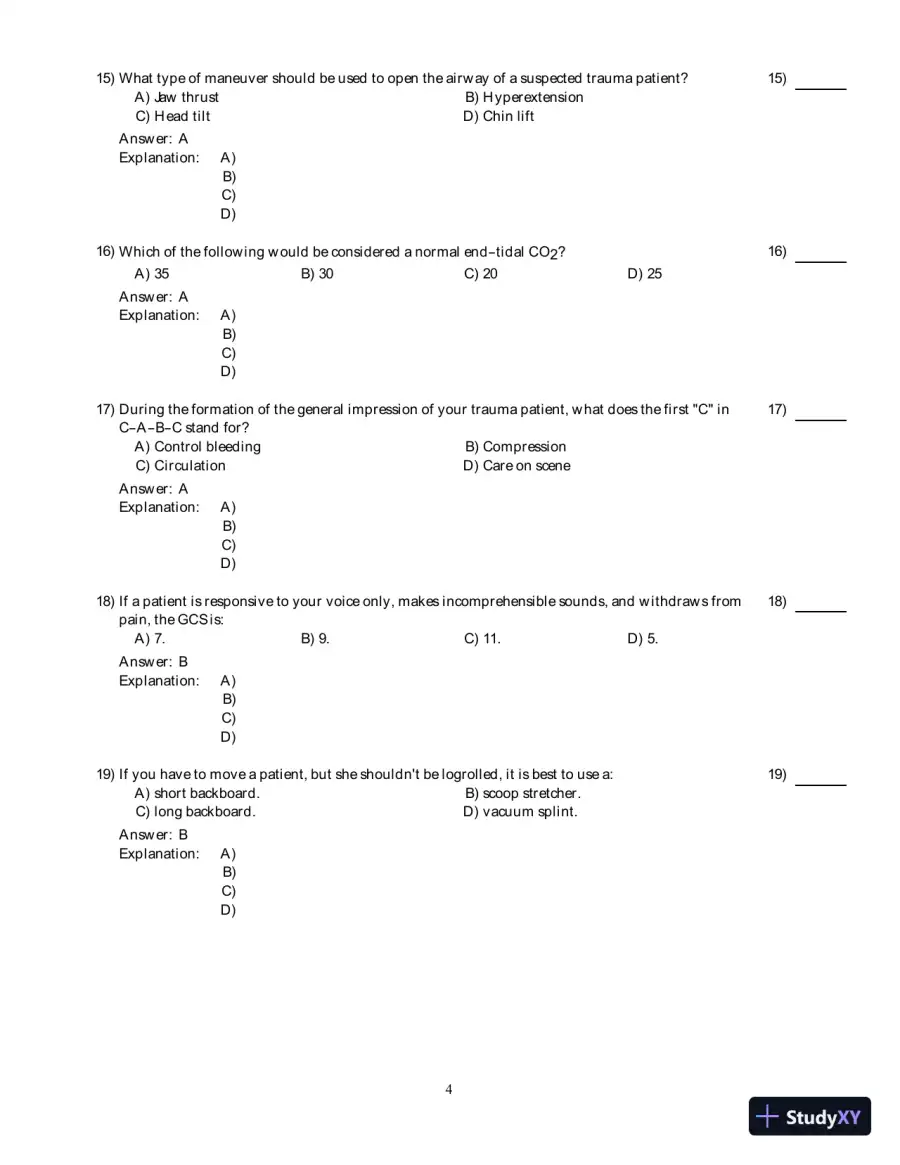 International Trauma Life Support For Emergency Care Providers, 8th Edition Test Bank, page 11