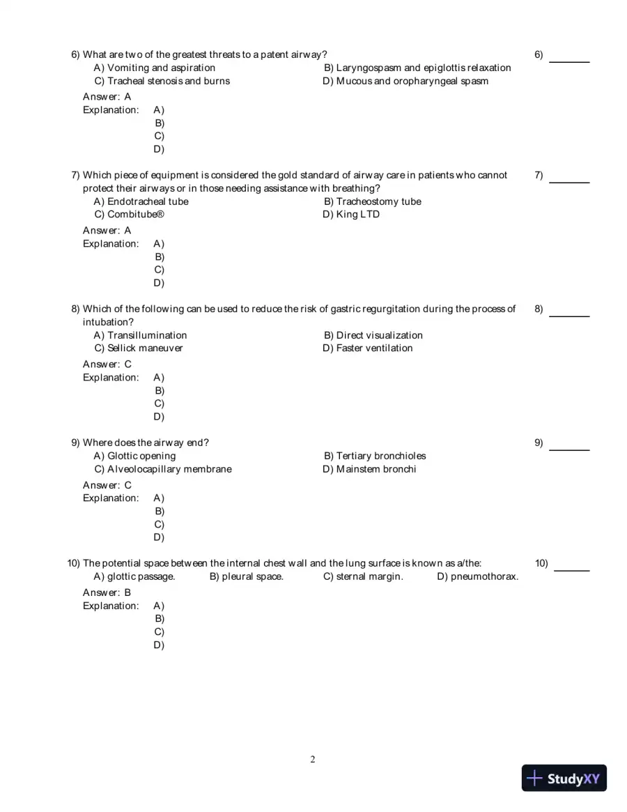 International Trauma Life Support For Emergency Care Providers, 8th Edition Test Bank, page 18