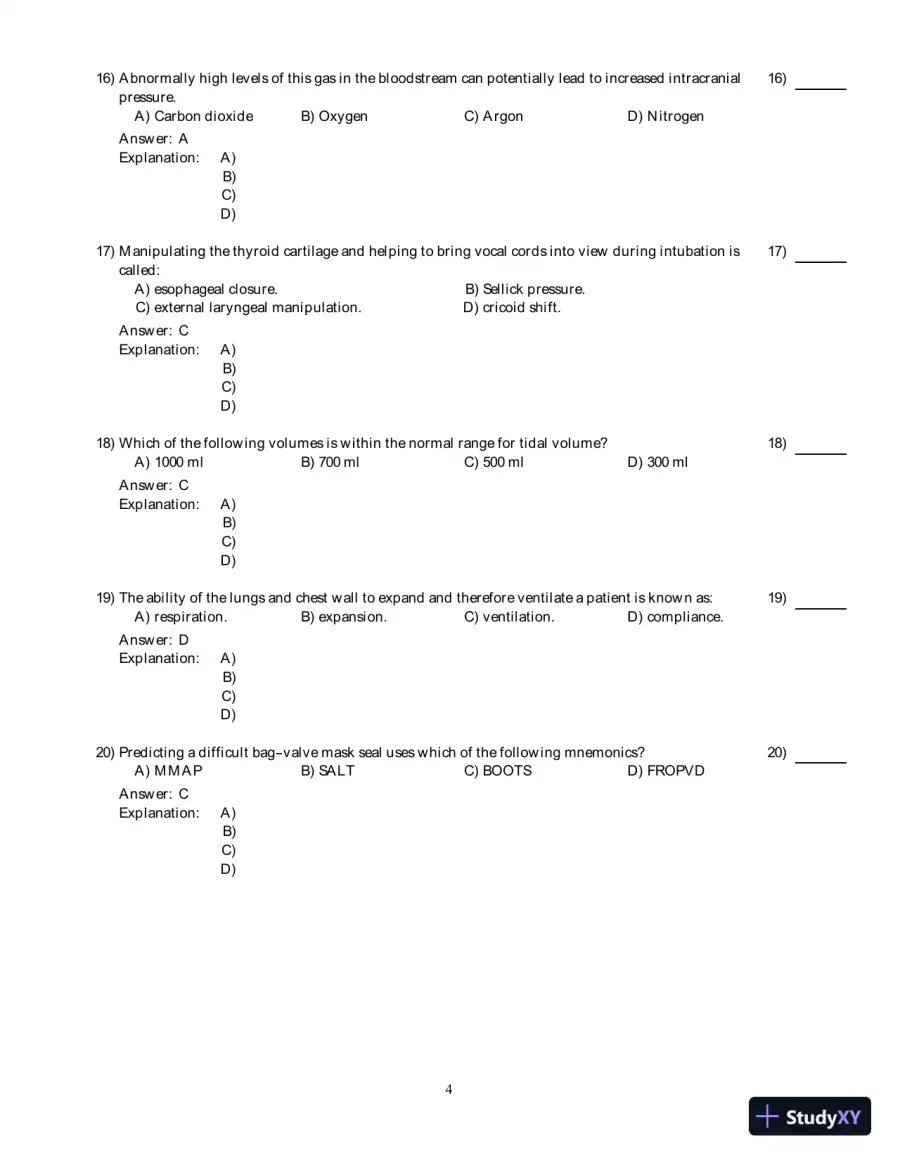 International Trauma Life Support For Emergency Care Providers, 8th Edition Test Bank, page 20