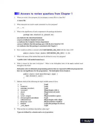 Programming Abstractions in Java, 2017 Edition Solution Manual - Page 1 preview image
