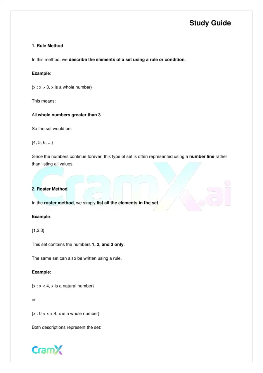 Algebra I – Terminology Sets and Expressions, page 3
