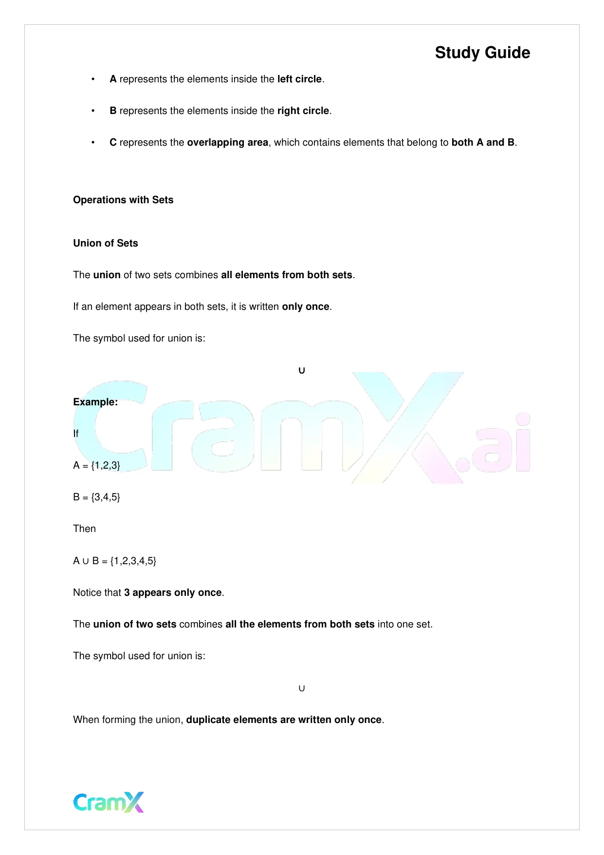 Algebra I – Terminology Sets and Expressions - Page 6 preview image