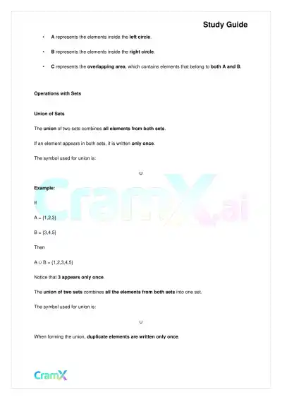 Algebra I – Terminology Sets and Expressions - Page 6 preview image