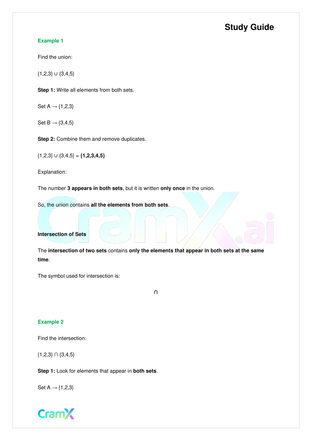 Algebra I – Terminology Sets and Expressions - Page 7 preview image