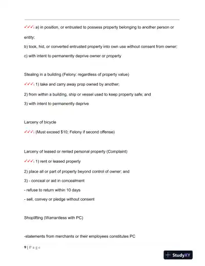 MPTC Criminal Law Final Exam With Answers (417 Solved Questions) - Page 10 preview image