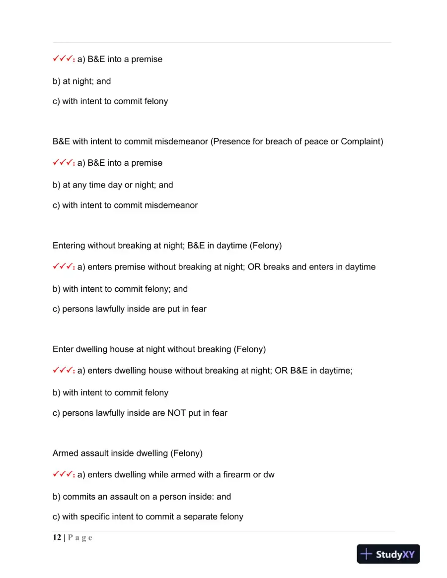MPTC Criminal Law Final Exam With Answers (417 Solved Questions), page 13