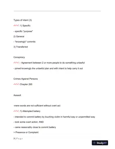 MPTC Criminal Law Final Exam With Answers (417 Solved Questions) - Page 4 preview image