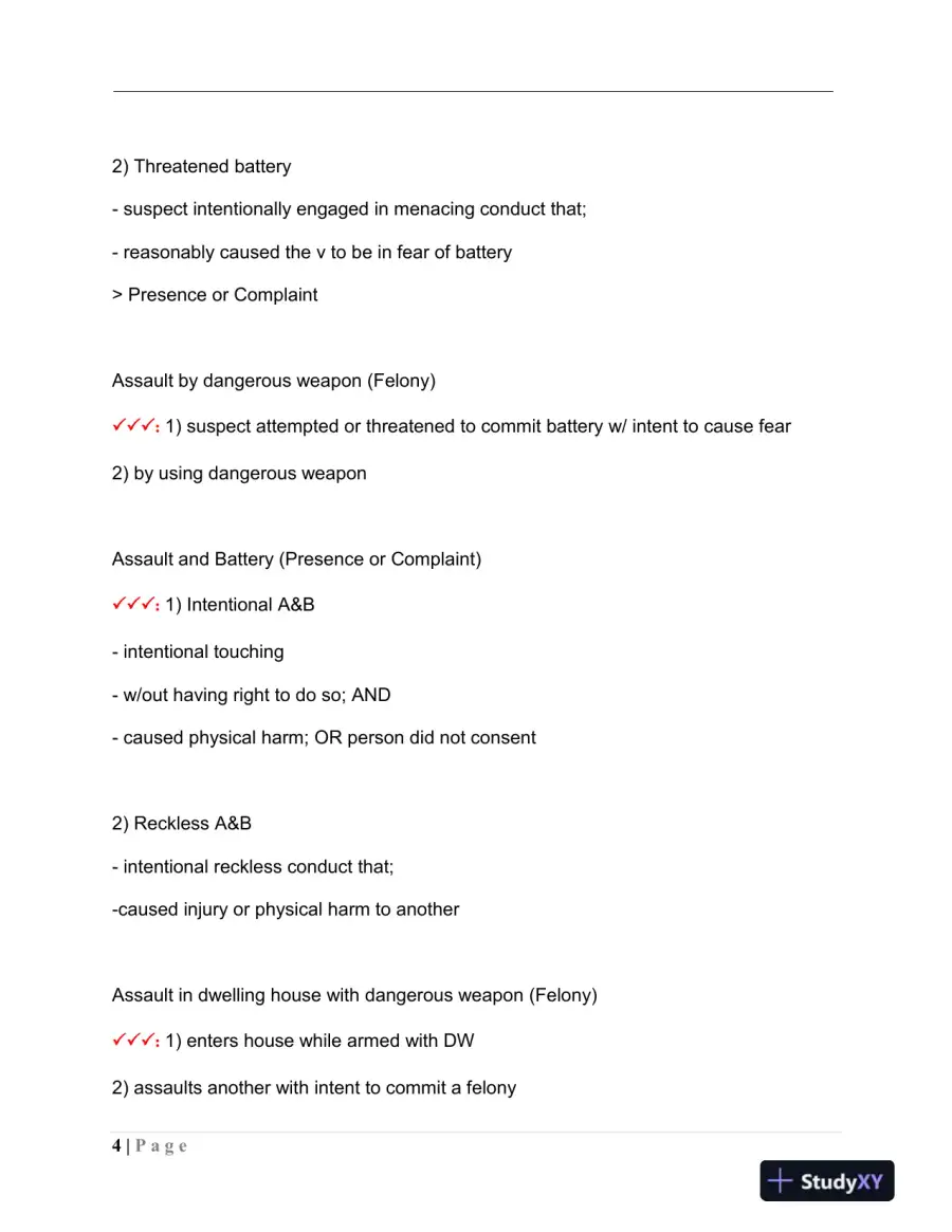 MPTC Criminal Law Final Exam With Answers (417 Solved Questions), page 5