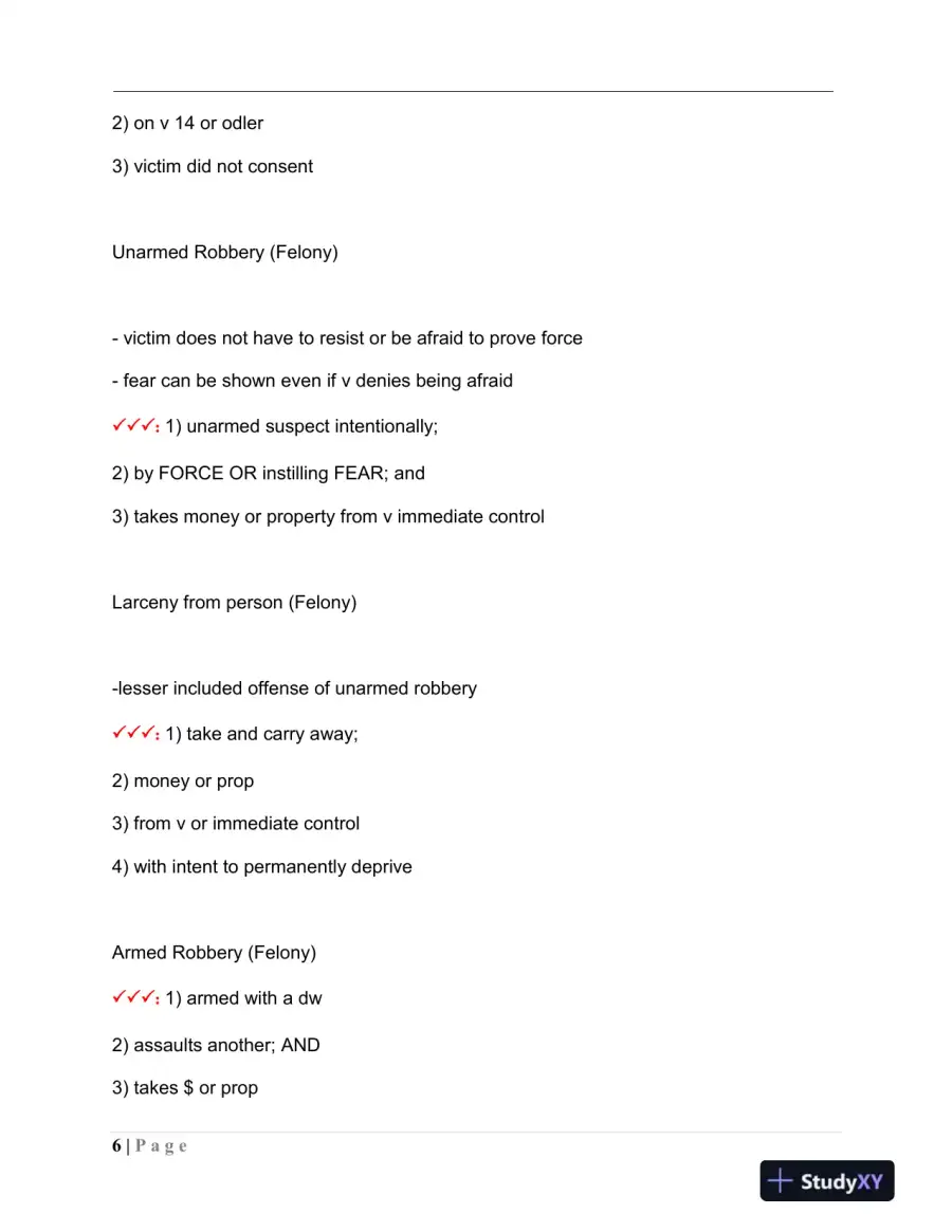 MPTC Criminal Law Final Exam With Answers (417 Solved Questions), page 7