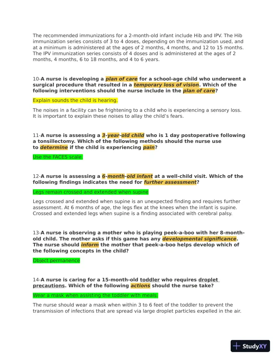 ATI Pediatric Retake Practice Exam with Answers (40 Solved Questions), page 4