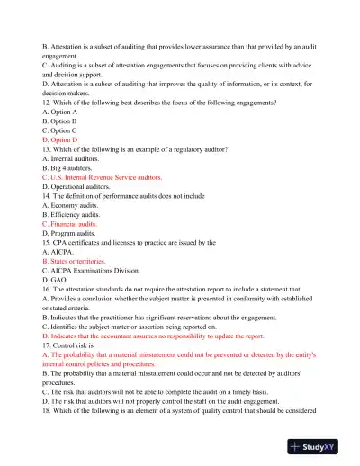ACC504 Mid-Term Review: Advanced Auditing Concepts and Application - Page 4 preview image
