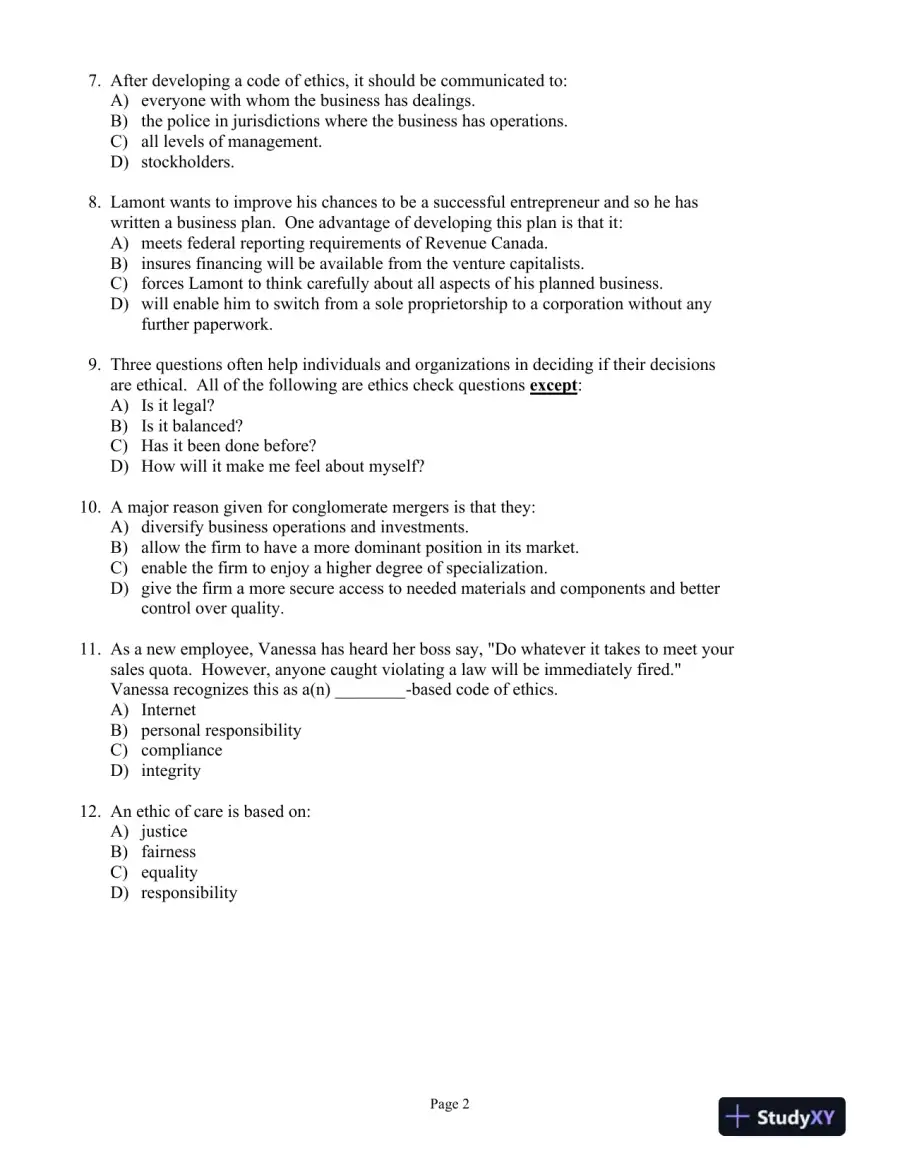 Business Ethics and Entrepreneurship, page 3