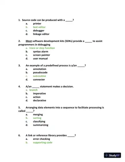 NOCTI Exam Study Guide with Answers (162 Solved Questions) - Page 1 preview image