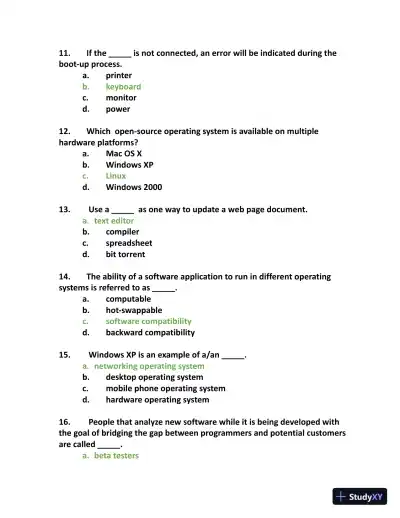 NOCTI Exam Study Guide with Answers (162 Solved Questions) - Page 4 preview image