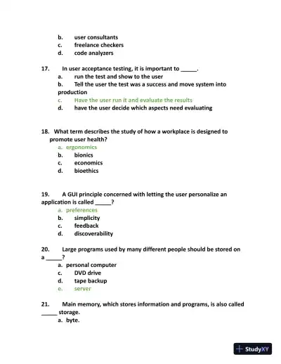 NOCTI Exam Study Guide with Answers (162 Solved Questions) - Page 5 preview image