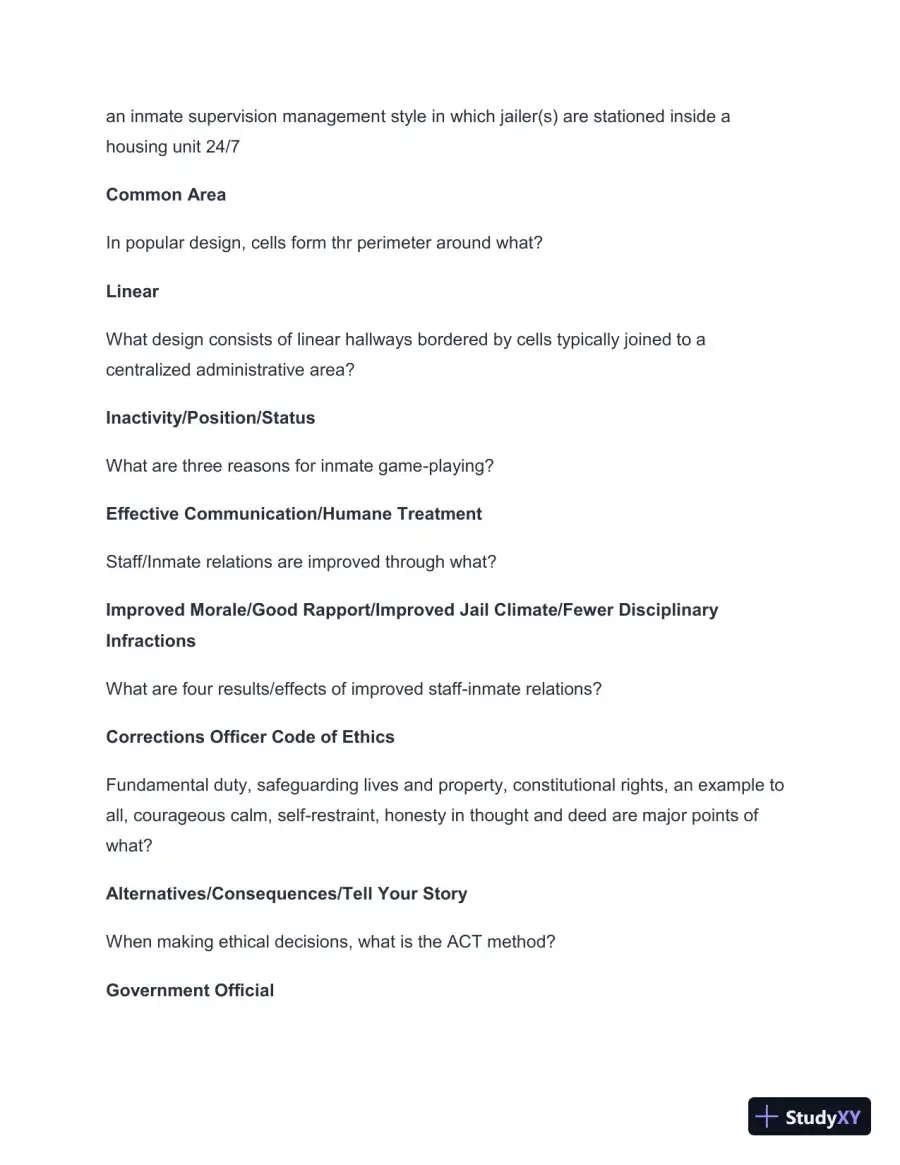 2024-2025 TCOLE Basic Jailer Course Practice Exam with Answers (259 Solved Questions), page 10